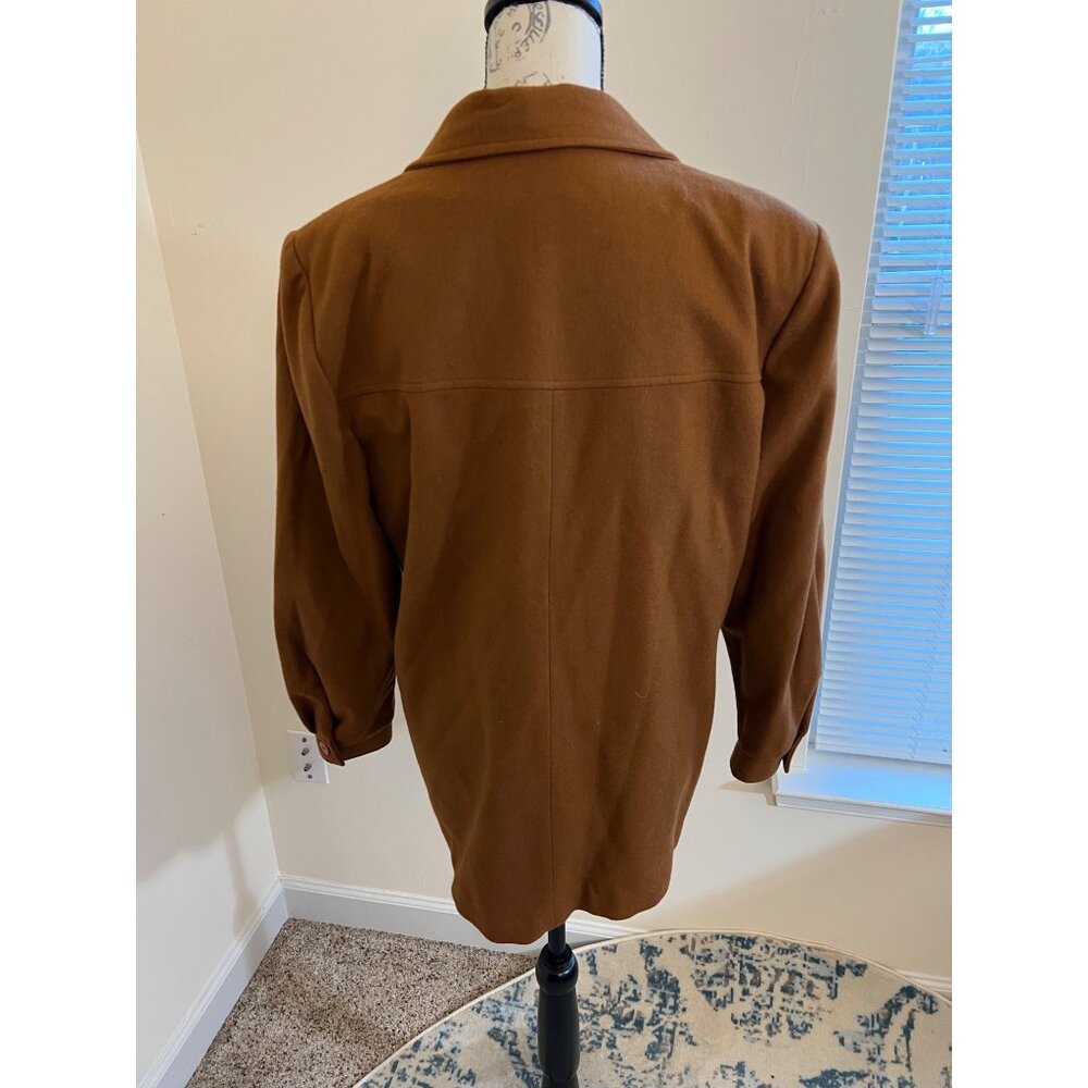 Vintage Fundamental Things Brown Button Front Wool Shacket Blazer Jacket 10 90's - Picture 4 of 12